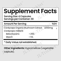 Capsules d'extrait de Cordyceps Sinensis – Complément Herbal 500mg – 100% Champignons Cordyceps Sinensis Entiers – Prix Compétitif