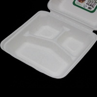 Assiettes jetables en pulpe de bagasse à trois compartiments de 9 à 10 pouces, vaisselle de fête compostable, 100% biodégradable