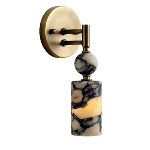 Modern Copper <b>Wall</b> Lamp <b>With</b> Marble Shade Led <b>Light</b> For Bedroom Living Room Entrance Hallway Stairwell Decor - Product Image 5