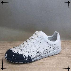 Chaussures De Xun vintage haut de gamme en cuir de vachette pour hommes et femmes, baskets graffiti en cuir véritable, chaussures plates à bout rond pour couple - Product Image 6