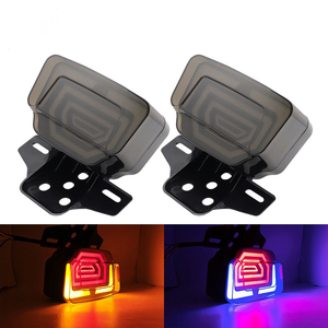 Frein de direction modifié de haute qualité 12V flux Flash RGB indicateur de direction d'arrêt Led feu arrière de moto avec <span class=keywords><strong>masque</strong></span> PC - Product Image 5