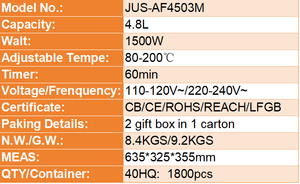 Vente de liquidation en gros : Friteuse à air numérique classique 4,8 L sans huile en plastique avec fenêtre d'observation, cuisson rapide électrique pour la maison - Product Image 6