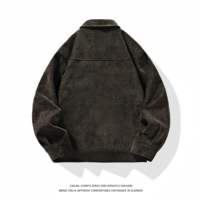 Veste pour homme, manteau d'automne/hiver, rembourrée et épaisse, nouvelle veste en velours côtelé, trench-coat court ample, veste à col réversible