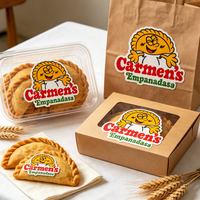 Autocollants en papier découpés, imperméables, en forme d'empanada, autocollants adhésifs durables et écologiques pour l'emballage des boulangeries