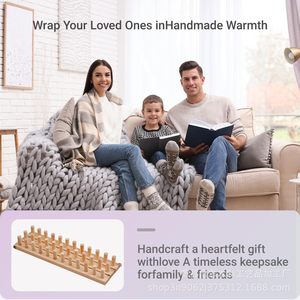 Wooden <b>Loom</b> Kit Foldable Frame Portable Knitting Machine Yarn <b>Weaving</b> Tool For DIY Crafting 12+ Years Natural Wood Color - Product Image 4