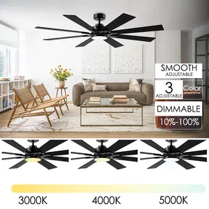 New Design Led 72" 8 Plywood Blades BLDC Remote Control Smart Big Size Industrial Ceiling Fan With Lights Ventilateur