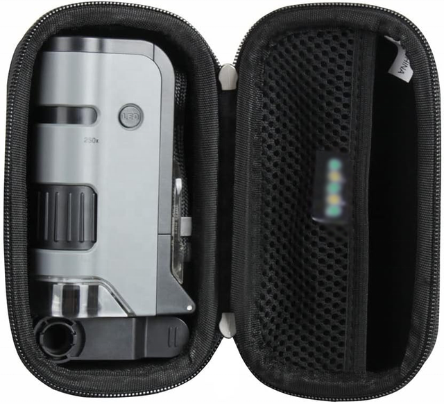 Custom Hard EVA Travel Case for Carson MicroFlip 100x-250x LED UV Lighted Pocket Microscope Special Purpose Traveling Carrying
