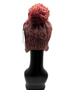 LANDBAS LUH-11551 คุณภาพไต้หวัน 72% อะคริลิก 28% ขนสัตว์ POM สไตล์ลำลอง สำหรับทุกเพศ ใช้เล่นสกีในฤดูหนาว สีน้ำเงิน มีที่ปิดหู ขายส่งเพื่อการส่งออก - Product Image 3