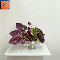 Centre de table de mariage élégant personnalisé, arrangement floral artificiel d'hortensias et de lys calla violets, décoration florale pour événements et fêtes