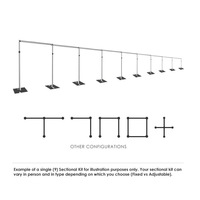 Support de toile de fond Pipe and Drape et toiles de fond en aluminium et fer, modèle 50ft*10ft pour événements de mariage, utilisation extérieure/intérieure