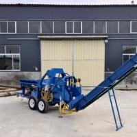 Broyeur de bois Woodprocessor FP-500H avec moteur à essence 27HP, plateau pliable pour bûches, double convoyeur