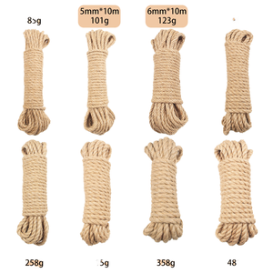 <span class=keywords><strong>Corde</strong></span> <span class=keywords><strong>en</strong></span> Fiber de Jute naturelle de haute qualité de 10m pour bricolage doux Flexible Durable pour rampes empaquetant l'escalade et la décoration d'animaux domestiques - Product Image 1