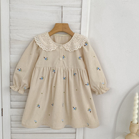 Vêtements pour bébé printemps 2-7 ans Robe de fête pour fille Broderie fleur Automne Robes de princesse pour enfants Vêtements pour filles Robe de sœur
