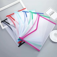 Pochette de classement A4 colorée en PP, sacoche de bureau pour papiers de test, porte-documents A4 à bouton, dossiers transparents en PP étanches pour le rangement de documents