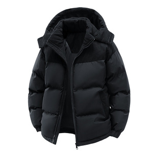 Veste d'extérieur décontractée et chaude à coupe ample, épaisse, coupe-vent, à blocs de couleur, avec <span class=keywords><strong>capuche</strong></span>, pour homme, directement de l'usine - Product Image 2