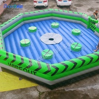Jeu gonflable commercial Wipeout Sweeper avec obstacle rotatif mécanique, jeu Meltdown, pour location événementielle en parc d'attractions