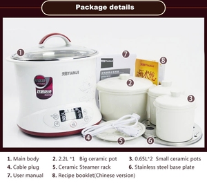 Tonze-olla eléctrica de porcelana de acero inoxidable para cocina, aparato pequeño de cocina, olla de cocción lenta, fabricante de sopa - Product Image 6