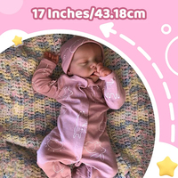 Muñeca Reborn Realista de 17" que Parece un Bebé Recién Nacido de Vinilo de Silicona, Niña Durmiendo Llamada Gemela A