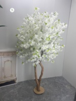 Arbre artificiel blanc d'intérieur en magnolia et fleurs de cerisier, certifié anti-UV, en bois, pour décorations d'anniversaire, restaurants, hôtels et maisons