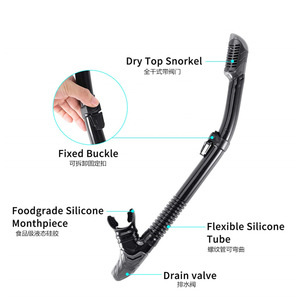 Tuba de plongée en silicone SN6022 bleu, équipement de natation et de plongée durable - Product Image 2