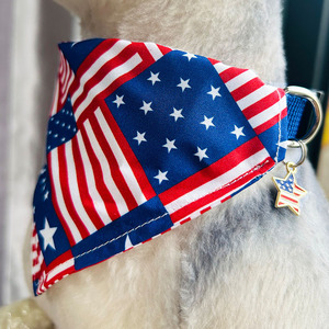 American Style Pet Triangular Bandana <b>Red</b> White Blue Stars Stripes Decorative Cat Dog Bib <b>Scarf</b> Accessory - Product Image 3