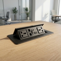 Prise de bureau universelle T266-4P avec double prise CA, chargeur USB Type-C pour ports RJ45, concentrateur d'alimentation pour bureau/conférence
