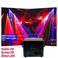 Laser RVB 3W à animation de texte et logo, pleine couleur, DMX512/activation sonore, IP33, en alliage d'aluminium, pour scène, DJ, fête, spectacle, événement