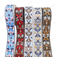 Ruban Jacquard à Motifs Ethniques Haute Ténacité, Sangle Épaisse de 5 cm pour Sacs, en Imitation Nylon et Dacron, 50 Yards/Rouleau