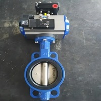 Vanne papillon pneumatique à double action à rappel par ressort, type Wafer, DN200 DN100 PN16, 8 pouces, avec actionneur de contrôle en PTFE, base complète