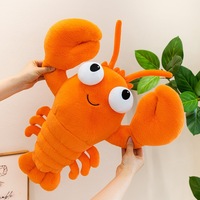 Peluche Homard en Polyester Transfrontalière, Thème Fruits de Mer, Jouet Doux, Coussin de Sommeil et de Câlin, Décoration de Canapé, Souvenir d'Événement Aquarium