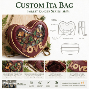 OEM ODM Custom Heart Shape Ita Crossbody Bag Lolita Purse Transparent PVC Window Chain Strap Pin Display <b>Handbag</b> - Product Image 1