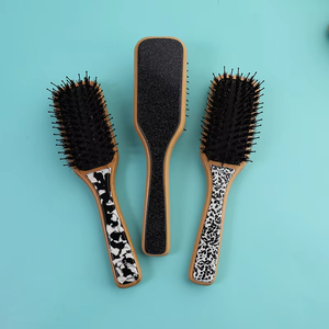 Peigne démêlant professionnel à dents larges en acétate marbré pour cheveux bouclés, idéal pour salon et usage domestique, vente en gros - Product Image 6