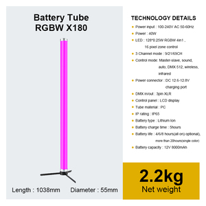 방수 배터리 무대 조명 DJ 나이트클럽 액세서리 무선 Dmx 컨트롤러 야외 디스코 튜브 음악 조명 시스템 - Product Image 2