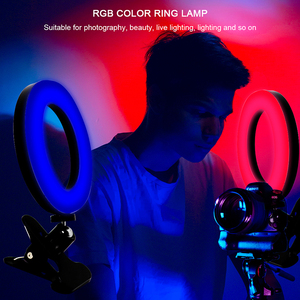 Anneau lumineux de 6 pouces <span class=keywords><strong>RGB</strong></span> 8W 2700-7000K Température de couleur Contrôle par fil - Solution d'éclairage photographique parfaite pour les vidéos de téléphone - Product Image 4
