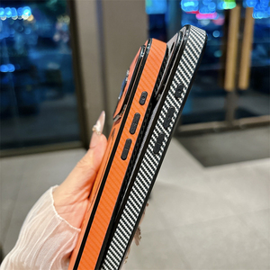 เคสโทรศัพท์แม่เหล็กเนื้อคาร์บอนไฟเบอร์สุดหรูสำหรับ iPhone 17 Pro Max 14 15 16 Plus Air พร้อมฟิล์มกระจกป้องกันเลนส์ - Product Image 5