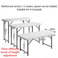 Table d'extérieur pliable légère de haute qualité, design moderne, 120 cm, hauteur réglable, table de camping pour événements en plein air, hôtels
