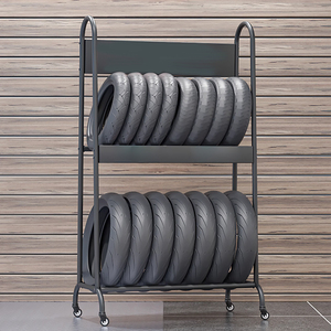 Heavy Duty Motorcycle <strong>Tire</strong> Display <strong>Rack</strong> <strong>Wheel</strong> <strong>Storage</strong> Organizer Wire Stand - Product Image 1