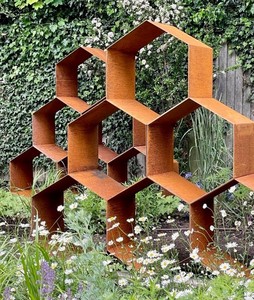 Scaffale in legno per esterni in acciaio CORTEN servizio lungo - Product Image 2
