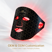 Masque de luminothérapie rouge pour le visage, masque facial LED en silicone, masque de thérapie par infrarouge proche, machine de rajeunissement de la peau