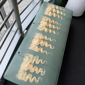 โรงงานผลิตผมแท้เวียดนามแบบลอน Body Wave สีบลอนด์ ขนาด 14-20 นิ้ว  613 hd lace frontal 13X6 13x4  พร้อม HD Lace Frontal และ Closure - Product Image 5