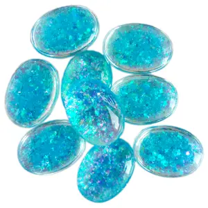 Flashy Blue Opal halus Bead Flash Bead 13*18mm Opal Cabochon untuk membuat perhiasan set
