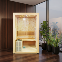 Cabine de sauna vapeur traditionnelle en bois massif pour intérieur
