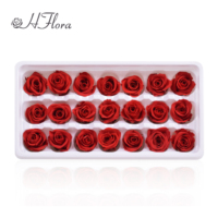 Vente Flash : Têtes de Roses Éternelles Naturelles Effet Réel (2-3cm) – Boîte de 21 Pièces – Idéales pour la Fête des Mères, la Saint-Valentin et les Décorations de Noël – Direct Usine