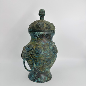 Pregiato Vaso Antico Cinese in Bronzo con Motivo Panchi, Manufatto in Metallo di Eccezionale Valore Storico, Culturale e Artistico - Product Image 4