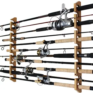 Horizontal Fishing Rod Rack Rod Holders for Wall Storage - Wall