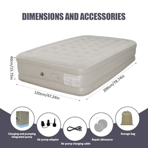 Matelas gonflable de camping, matelas taille Queen, lit d'air confortable à gonfler pour la maison, les voyages, les pique-niques, le camping - Product Image 2