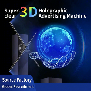 Ventilateur holographique <span class=keywords><strong>3D</strong></span> de 50 cm avec écran LED, écran d'affichage numérique noir, publicité numérique, Wi-Fi intégré, contrôle par application, pour table/mur/poteau - Product Image 3