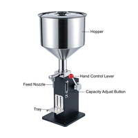 Remplisseur manuel semi-automatique de machine de remplissage de petite dose de pâte d'acier inoxydable A03 pour la crème, le shampooing et les cosmétiques
