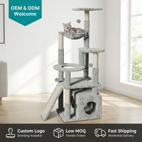 Meuble mural pour chat en sisal écologique et esthétique, minimaliste, XXL, avec hamac en peluche et perchoir d'escalade pour chats de petite taille en intérieur