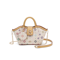 Sac à main de luxe discret pour femme 2026 SS, sac messager noir coloré à monogramme avec garniture en PU, mini porte-monnaie détachable, vente en gros